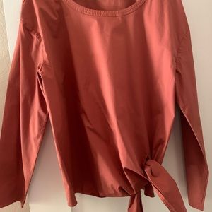 Side tie orange blouse